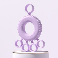 電子握力器 矽膠握力圈 多功能五指訓練手腕拉力器, 紫色 五指握力圈二合一,68g, 1個