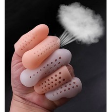 실리콘 골무 손가락 보호 바느질 뜨개질 통풍 손끝 작업 미끄럼방지, 1개, Io 스킨4p