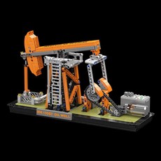 전동 오일 웰 블록 기계식 조립 완구 교육용 모델, 1개, 엔지니어링 오일 웰 840개 17087