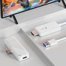 Rocketek Type C 무선 HDMI 송신기 및 수신기 플러그 앤 플레이 울트라 4K 디코딩 입력 1080P@60Hz 출력 50M 5G+2.4G 171615태블릿노트북PC용, 1080P
