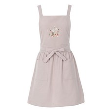 Cotwinter Pinafore Kitchen 주머니가 있는 여성용 앞치마 드레스 자수 셰프 면 리넨 주방 요리 정원용(베이지), 베이지