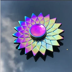 핑거 스피너 메탈 컬러풀 앵자이어티 안티 EDC 핸드 레인보우 스트레스, F, 1개, 단일
