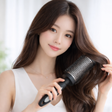 비엔즈 뿌리 볼륨 스타일링 드라이빗 알루미늄 대왕 롤빗, 1개, 블랙