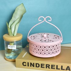 優選好物 創意蚊香盤托盤支架 防火帶蓋戶外家用大號防燙放檀香爐接灰蚊香盒, 亮粉色*1個裝--今日僅售200件