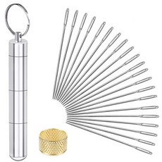 LMDZ 21PCS 큰 눈 바느질 바늘 바느질 날카로운 바늘 수제 가죽 바늘 핸드 스티칭 바늘 패브릭 크로스 스티치 바늘, 보여진 바와 같이