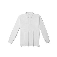 【CY】 PL01 亞規全棉長袖POLO衫 翻領 工作上衣 團體服 制服 秋冬, 白色 04,S, 1個