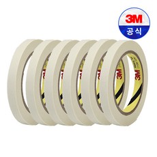 3M 마스킹 테이프 110 아이보리 40M 종이 페인팅 도색 보양 시공 인테리어 도장 12mm 6개