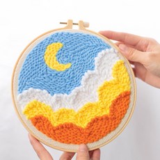 펀칭니들 DIY 펀칭자수 패키지(밤하늘) 펀칭니들도안 펀치니들 펀칭니들 자수패키지 자수키트