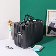 초경량 소형캐리어 트렁크 1박2일 가벼운 승무원 여행용가방, 블랙[알루미늄 가방 코너], 14인치 [표준타입+잠금없음]