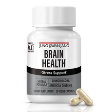 JUNG KWAN JANG Ginkgo Biloba 보충제 뇌 건강을 위한 미국 인삼 함유 기억력 강화 집중력 향상 인지 기능 촉진 - 남성 및 여성용 캡슐 30정, JUNG KWAN JANG Ginkgo Biloba 보