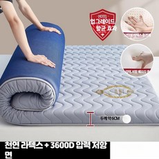 소프트 라텍스 매트 손님용 두꺼운 바닥요 까는이불 침대토퍼, 고급형 물결 그레이 두께 6cm 80x190cm