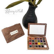 수채화 나무 팔레트 유화 미술도구 휴대용 우트 미술 물감