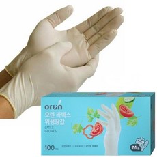 오런 뽑아쓰는 라텍스 위생장갑M 100매 라텍스장갑 1(개) 0227, 1개, 100매입, 중(M)