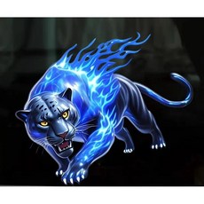 자동차 오토바이 3D튜닝 흠집제거 포인트 스티커(8종옵션), 1개, 불타는치타