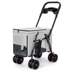 貓的生活工坊 寵物推車 中大型犬貓適用 可折疊 承重30公斤 W688, 灰色, 1個