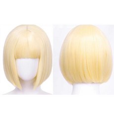 【小優】賽博龐克琦薇cosplay假髮 黃色短髮, 1個, 赛博朋克琦薇