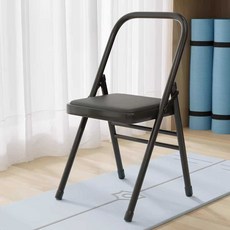 요가의자 요가전용 접이식 의자 철제 전문 홈트 아헹가요가의자, 1개, 14) 두꺼운 블랙 후면 이중 25관