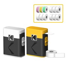 [코닥] 라벨프린터 ERA M50 (라벨롤 1개내장)+12롤 번들 라벨프린터기 라벨기 휴대용 라벨 네임 스티커 제작 label 프린터 테이프 블루투스 이름 방수 미니 기계, 코닥 M50 (화이트)+카트리지 13롤