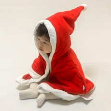 [KC인증] 구스터프 크리스마스 아기 산타 망토 후드 고급형