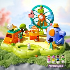 RAINBOW 磁力遊樂園玩具 兒童磁吸過家家組, 1個, 遊樂園綠摩天輪 磁力滑梯 6605C