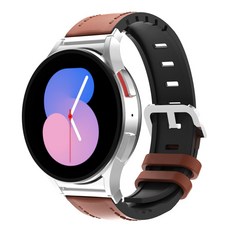 아이엠듀 갤럭시워치 호환 가죽 메탈러그 커브형 스트랩 20mm, 브라운