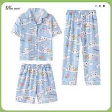 GOYES 산리오 시나모롤 잠옷세트 쿠로미 마이멜로디 반팔잠옷 3종