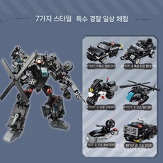 셈보 블록 합체 로봇 탱크 폴리스 공룡 메카 조립 갓 용사, 1개, 스페셜폴리스41107/6in1/741PCS