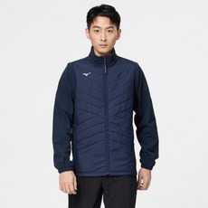 Mizuno藍鯨高爾夫【秋冬】男款袖可拆外套，#E2TEB557（09黑／14深藍），高爾夫球場時尚穿搭首選, 14深藍,L
