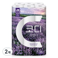 코디 3겹 라벤더 롤화장지, 30m, 30롤, 2개