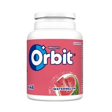 Orbit 수박맛 무설탕 츄잉껌 플라스틱 통 64g, 1개
