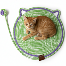 바람펫 고양이 장난감 스크래쳐 러그 매트, 1개, 그린
