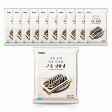 예지김 진도 네번 구운 김밥김 10매 / 개별 포장 구운김 전장김, 10개, 22g