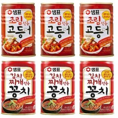 샘표 400g 조림전용 고등어 3개 + 김치찌개 꽁치 3개, 6개