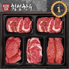 (냉장) 횡성한우 어사품 1등급 5구세트 (등심 등심 안심 채끝 특수) 2.5kg, 1개, 500g