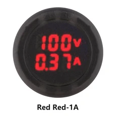 원형 이중 디스플레이 DC 전압 전류계 LED 디지털 디스플레이 미터 DC 100V 10A 1A 션트 원형 전압계 모니, 02 10A red, 1개