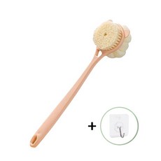 배로나 샤워볼부착 긴손잡이 양면목욕용품 부드러운 바디브러쉬, 1세트, 1개입, 핑크