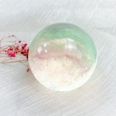 ₍мσσи_нασ ᙏ̤̫͚ 金11 螢石球6.3cm 西瓜色 水波閃光 山形紋 帶彩虹光, 1個