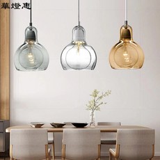 華燈惠 北歐風玻璃藝術吊燈 現代簡約葫蘆造型餐桌燈具, 改白色軌道