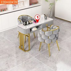 NIKA 美甲桌椅組合 淺灰 長120×寬40×高78, 1個, 淺灰+【長120×寬40×高78】