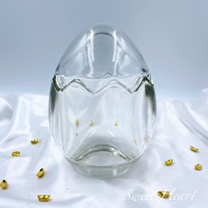Sweet Heart 田芯好物精選 14cm 玻璃蛋殼 手作 DIY 材料 聚寶蛋 果凍蠟燭 蠟燭 消磁碗, 1個