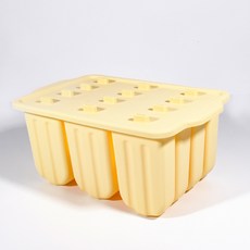 食品級矽膠雪糕模具 12連 附防漏蓋, 12連食品級模具琥珀黃單模具, 1個
