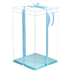 고급 디저트 투명 생일 박스 뚜껑 블루 사각 케이크상자 50개 포장박스 50세트 6인치 단층 22 x 22x16, 투명 뚜껑 10세트 대형스트로베리타워