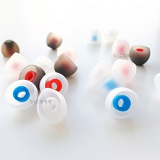雙色耳機矽膠套 大+中+小 各2顆 入耳式耳機可用, 透藍, 1套