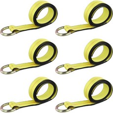 6개 세트 2인치 x 8.2피트 라쏘 타월 스트랩 D링이 달린 차량용 타이 다운 트레일러 견인용 트럭 차량 자동차, 6개 세트 2인치 x 8.2피트 라쏘 타월 스트랩 D링