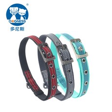 DOGNESS 多尼斯 防水項圈牽引繩，多色可選，耐磨防水，寵物外出必備, 1個, 項圈 - 紅 - L, 紅
