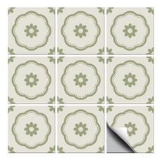 PVC 타일 시트지 세트 다양한 패턴 방수 주방 욕실 리폼 장식 10x10cm 1세트 총 36개, 보헤미아