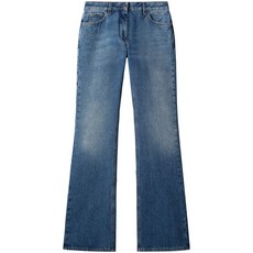 오프화이트 미드라이즈 플레어 진