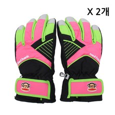 폴프랭크 방한장갑 2개 블랙 핑크믹스 아동 겨울 스키장갑