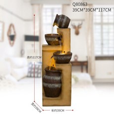 인테리어 실내분수 분수대 인공 폭포 연못, 브론즈 (39x39x117)cm, 1개