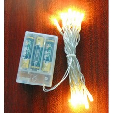 娃兒精選鋪 LED燈串 聖誕節慶裝飾燈, 1個, 暖白5公尺電池款, 暖白